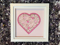 Framed Rose Quartz heart, crystal for love, metaphysical shop, wall art decor, pink gemstone birthday gift for her, crystal present
