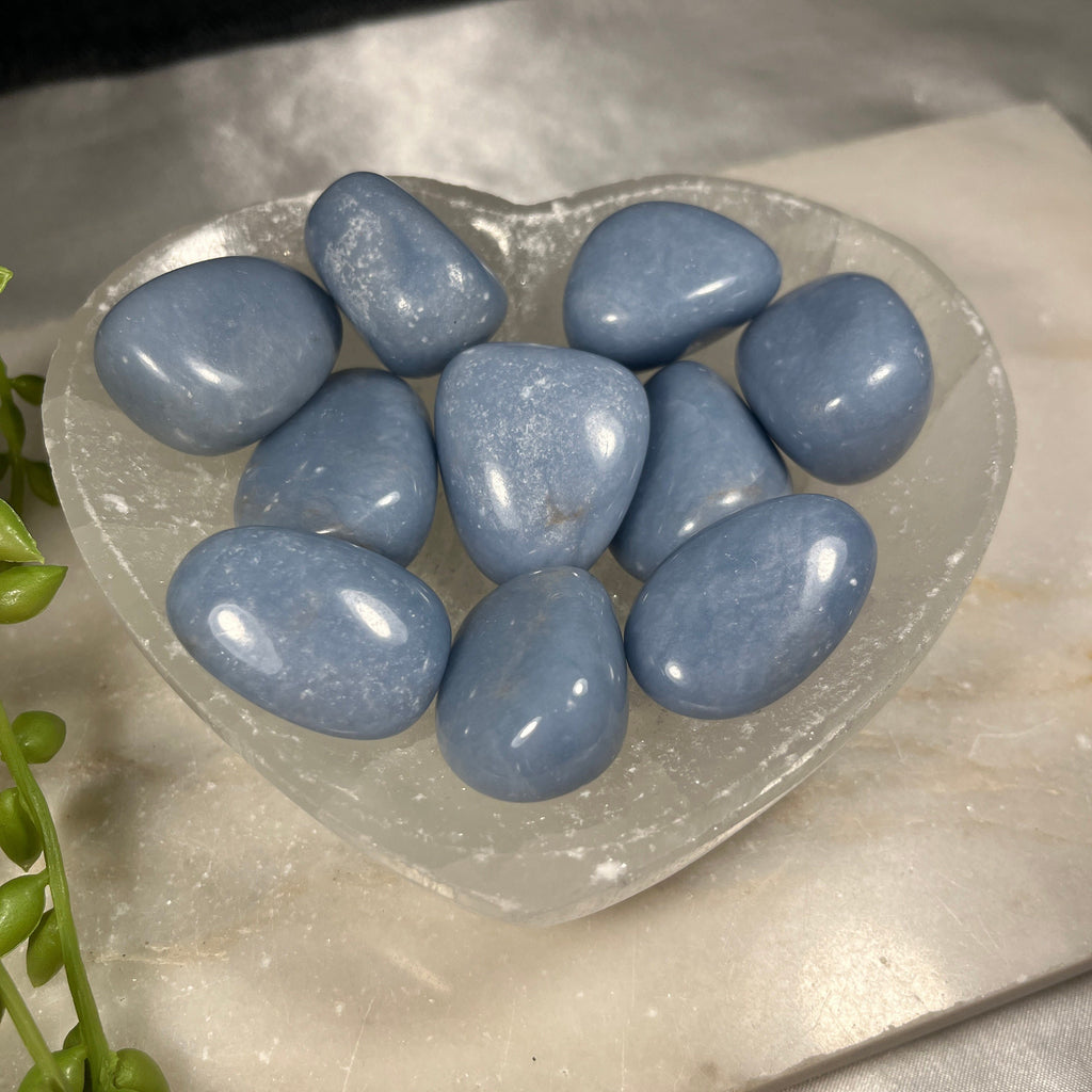 Angelite Tumblestones, Ethically Sourced UK Crystals