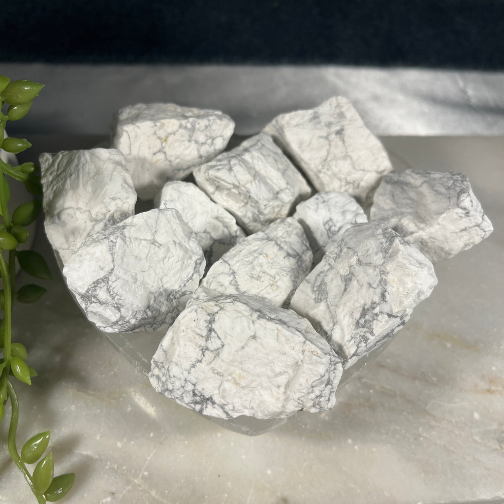 Raw Howlite crystals, Ethically Sourced UK Healing Crystals, Crown Chakra, Reiki Stones, Unique Crystal Gift, White and Grey Crystals