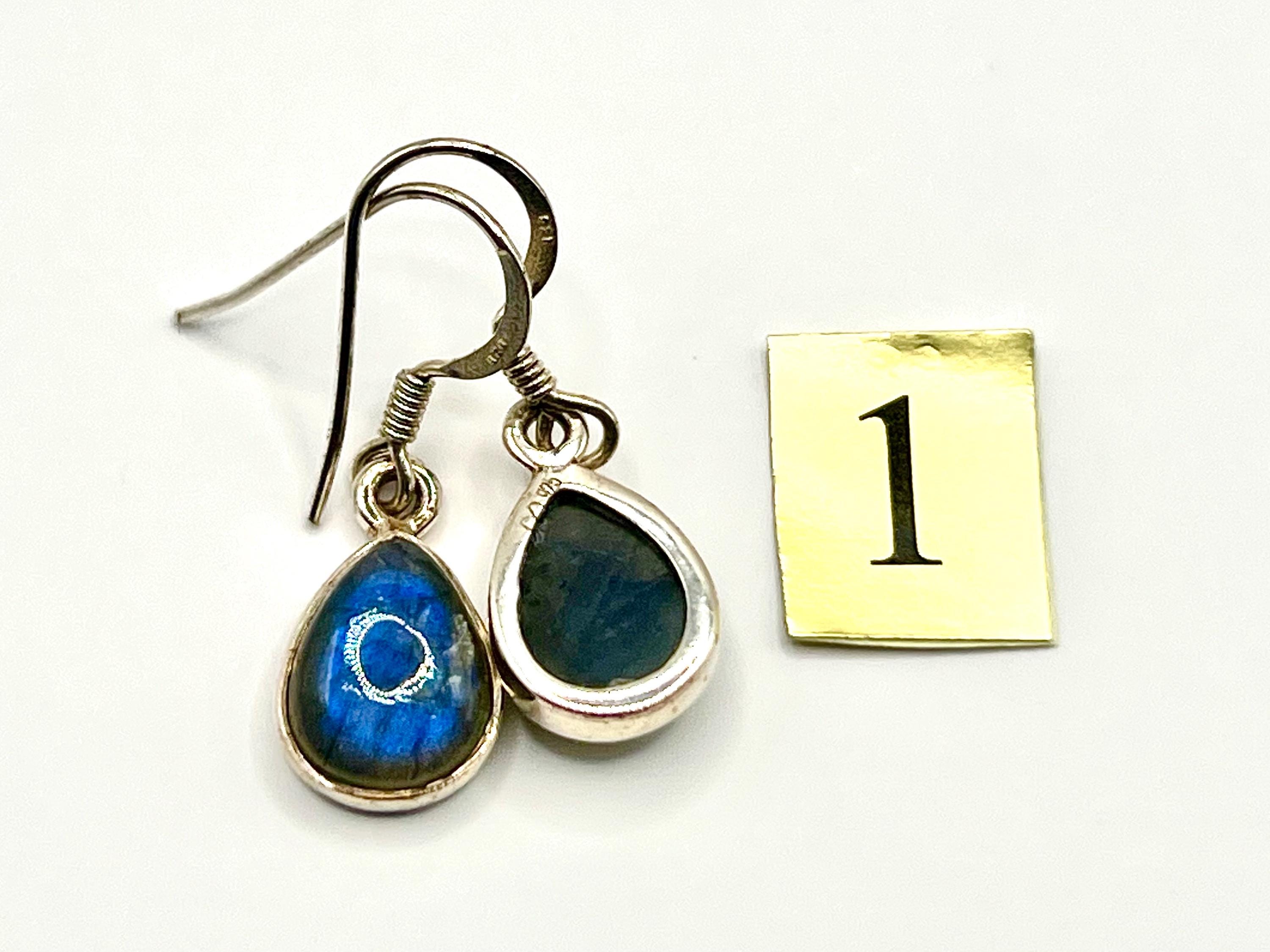 Labradorite Crystal Drop Earrings, 925 Sterling Silver, dangle crystal jewellery gift for her, metaphysical shop, gemstone for intuition