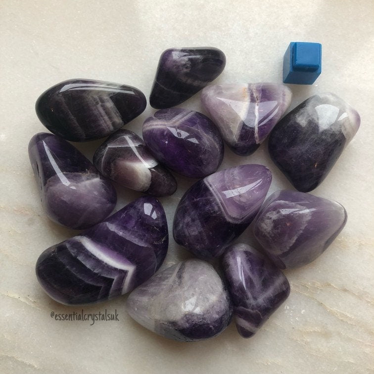 Dream Amethyst Tumblestones, Chevron Amethyst Crystal, High Quality UK Crystals, Ethically Sourced Stones, Purple Crystal, Witchy Gifts