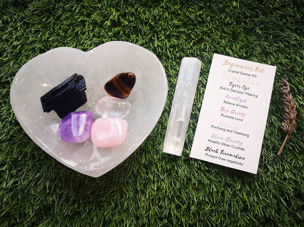 Beginners Crystal Kit, Crystal Starter Kit, UK Crystals, Ethically Sourced Healing Crystals, Unique Gift, Rose Quartz, Amethyst, Tigers Eye