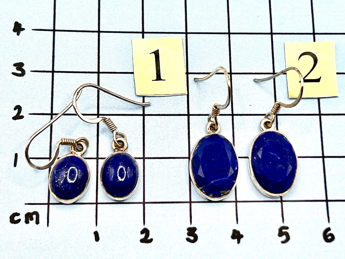 Sterling silver Lapis Lazuli dangle earrings, third eye chakra gemstone drop earrings, metaphysical shops, September Birthday gift for her