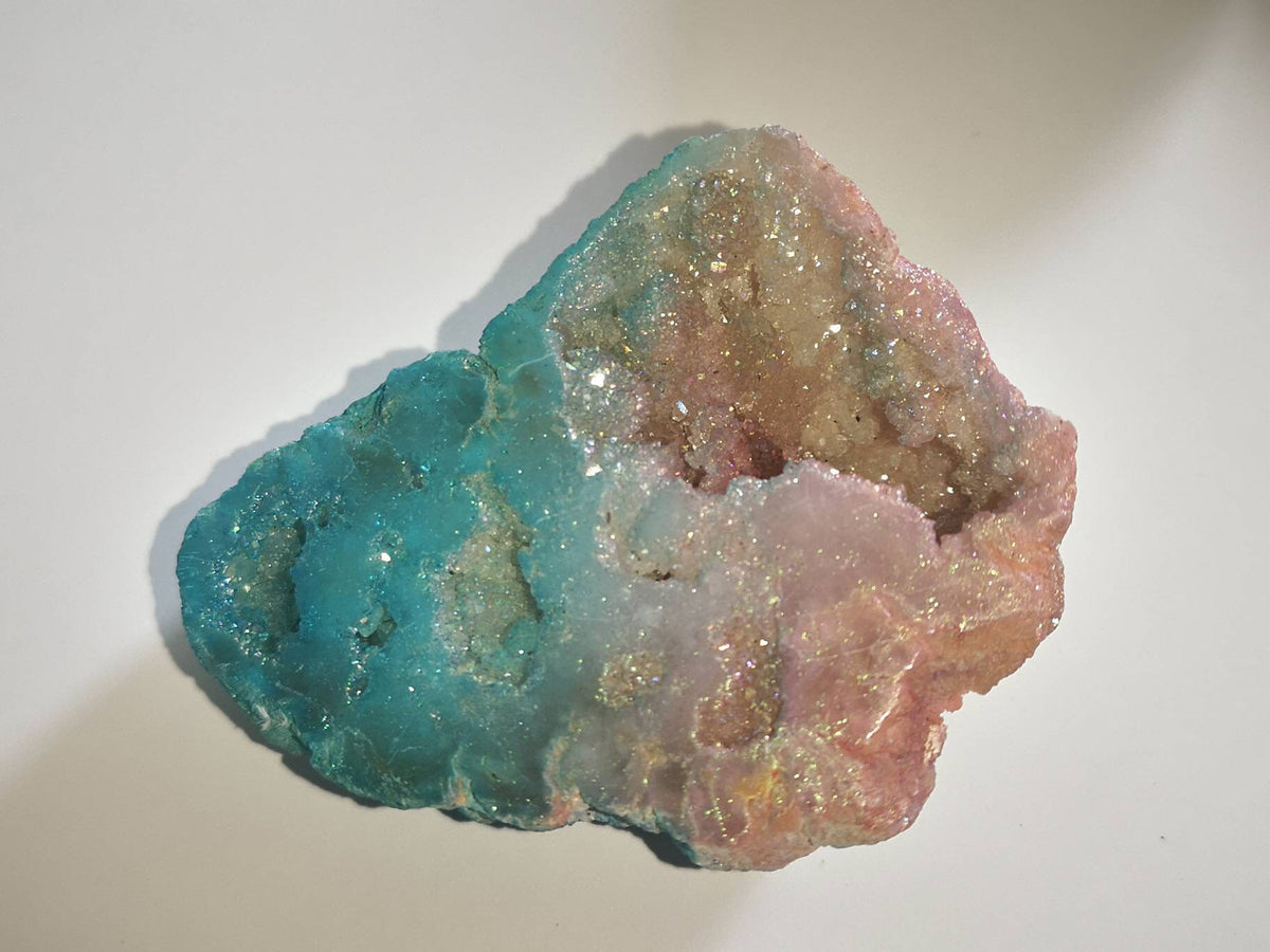 Pink and Blue Aura Quartz Geodes / UK Crystals Clusters / Ethically Sourced Unique Gifts / Healing Crystals / Pink / Blue / Candy Floss