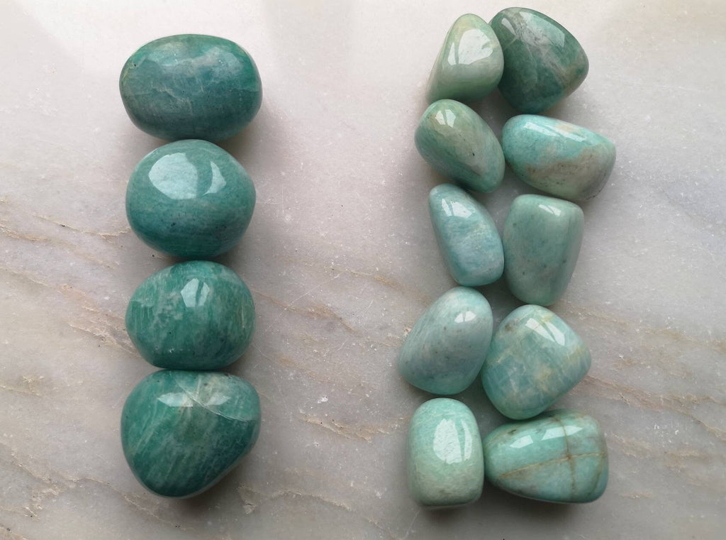 Amazonite Tumblestones, Size Options, Consciously Sourced