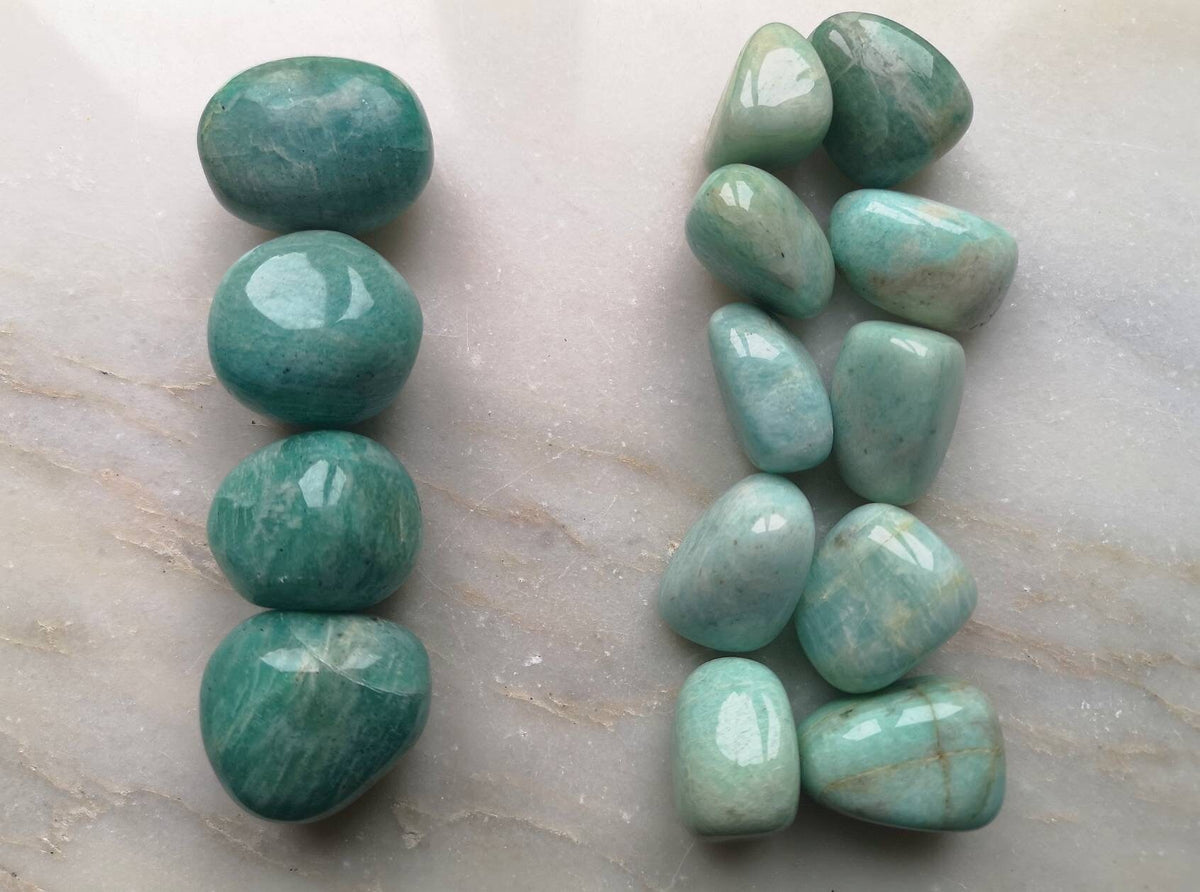 Amazonite Tumblestones, Size Options, Consciously Sourced
