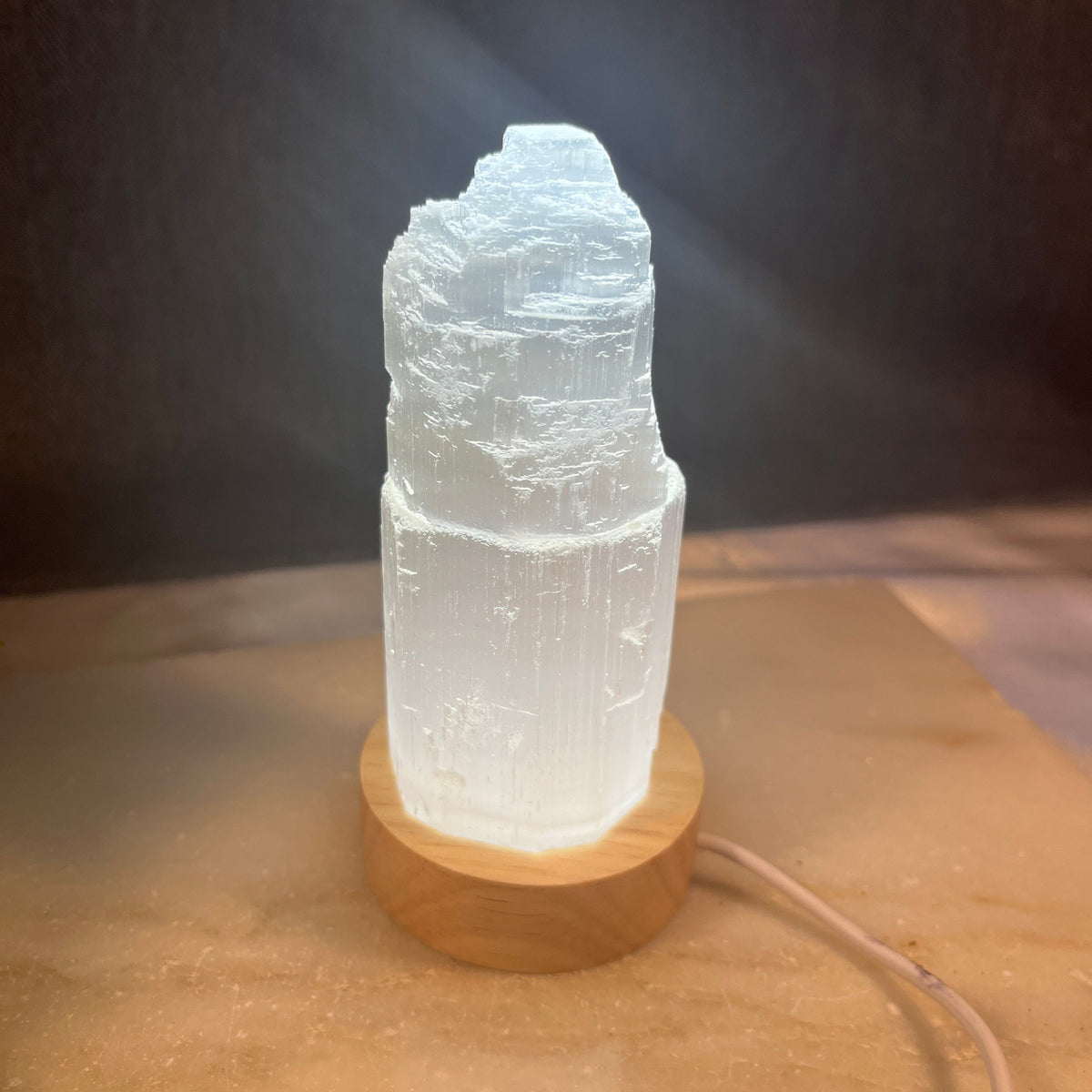 Raw Selenite Mountain, Selenite Lamps, Crystal Lamps, Satin Spar Tower, Rainbow Lamp, White Lamp, Christmas gift, Crystal present