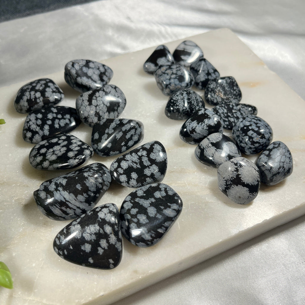 Snowflake Obsidian Tumblestones, High Quality Snowflake Obsidian Crystals, UK Crystals Ethically Sourced , Stress Reliever Gift