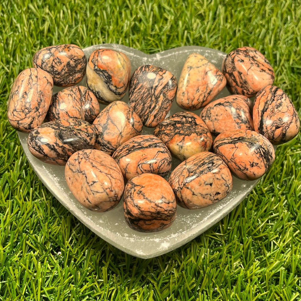 Pink Picasso Jasper Tumblestones, Consciously Sourced UK Crystals