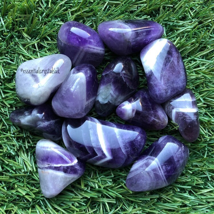 Dream Amethyst Tumblestones, Chevron Amethyst Crystal, High Quality UK Crystals, Ethically Sourced Stones, Purple Crystal, Witchy Gifts