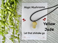 Crystal Mushroom Pendant Necklace on Vegan Friendly Cord, Moss Agate, Jade, Quartz, Tourmaline, Aventurine, Tigers Eye, Sodalite Gift
