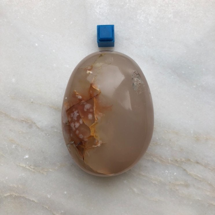 Stunning Flower Agate Healing Crystal Palmstones, Pocket Stone, Worry Stone. Cherry Blossom | Ethically Sourced UK Crystals | Gift