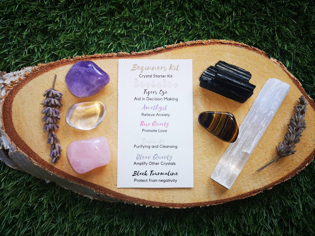 Beginners Crystal Kit, Crystal Starter Kit, UK Crystals, Ethically Sourced Healing Crystals, Unique Gift, Rose Quartz, Amethyst, Tigers Eye