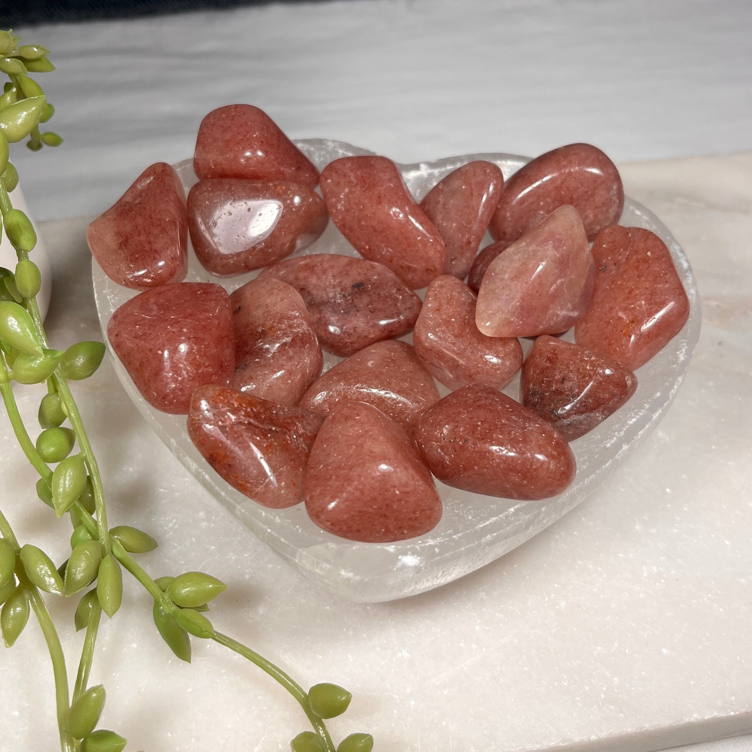 Raspberry Aventurine Tumblestones, Strawberry Red Aventurine, Consciously Sourced UK Crystals