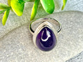 Amethyst Crystal Ring, UK Size O, 925 Sterling Silver, Healing Crystal Jewellery Gift, Purple Gemstone for anxiety, Ethically sourced stones