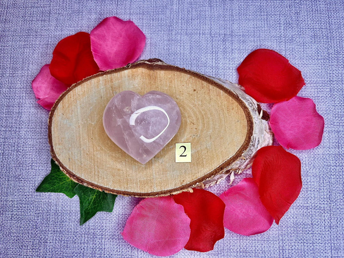 Rose Quartz Hearts, Pink Crystal Valentines Gift, Mothers Day Present, Crystal Gift for her, UK Ethically Sourced, Crystals for Love.