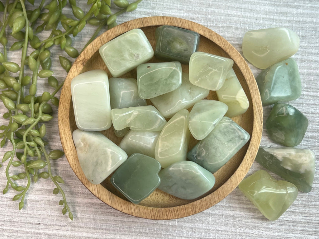 Green Jade Tumblestones, Ethically Sourced Crystal
