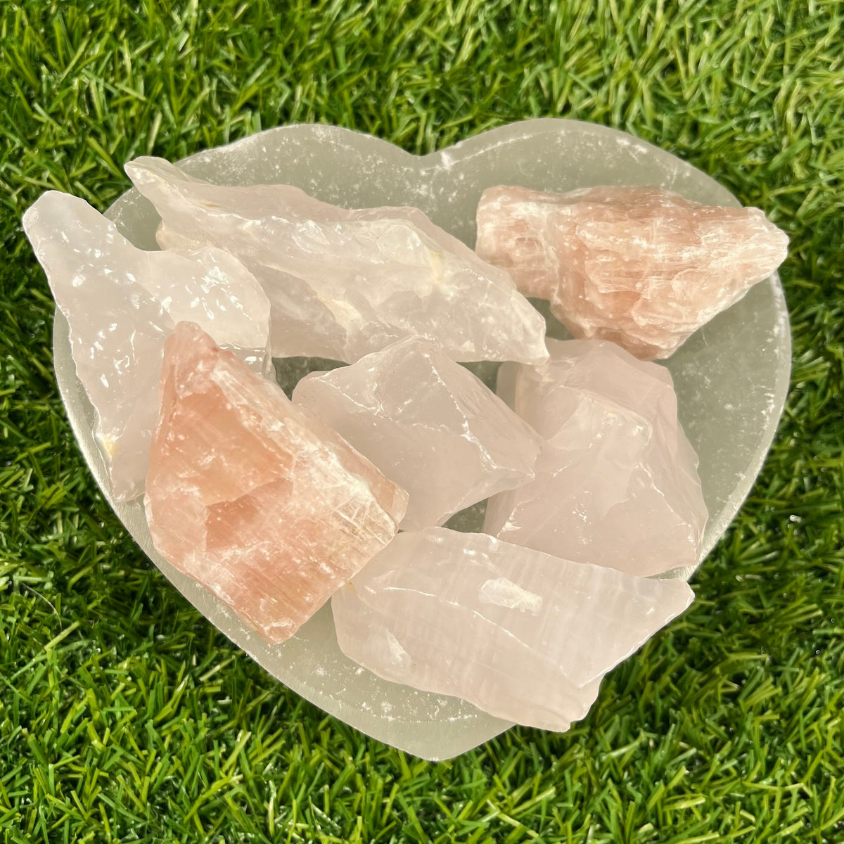 Raw Mixed Calcite Crystal Chunks, Pink, Green, Two Tone and Beige Calcite