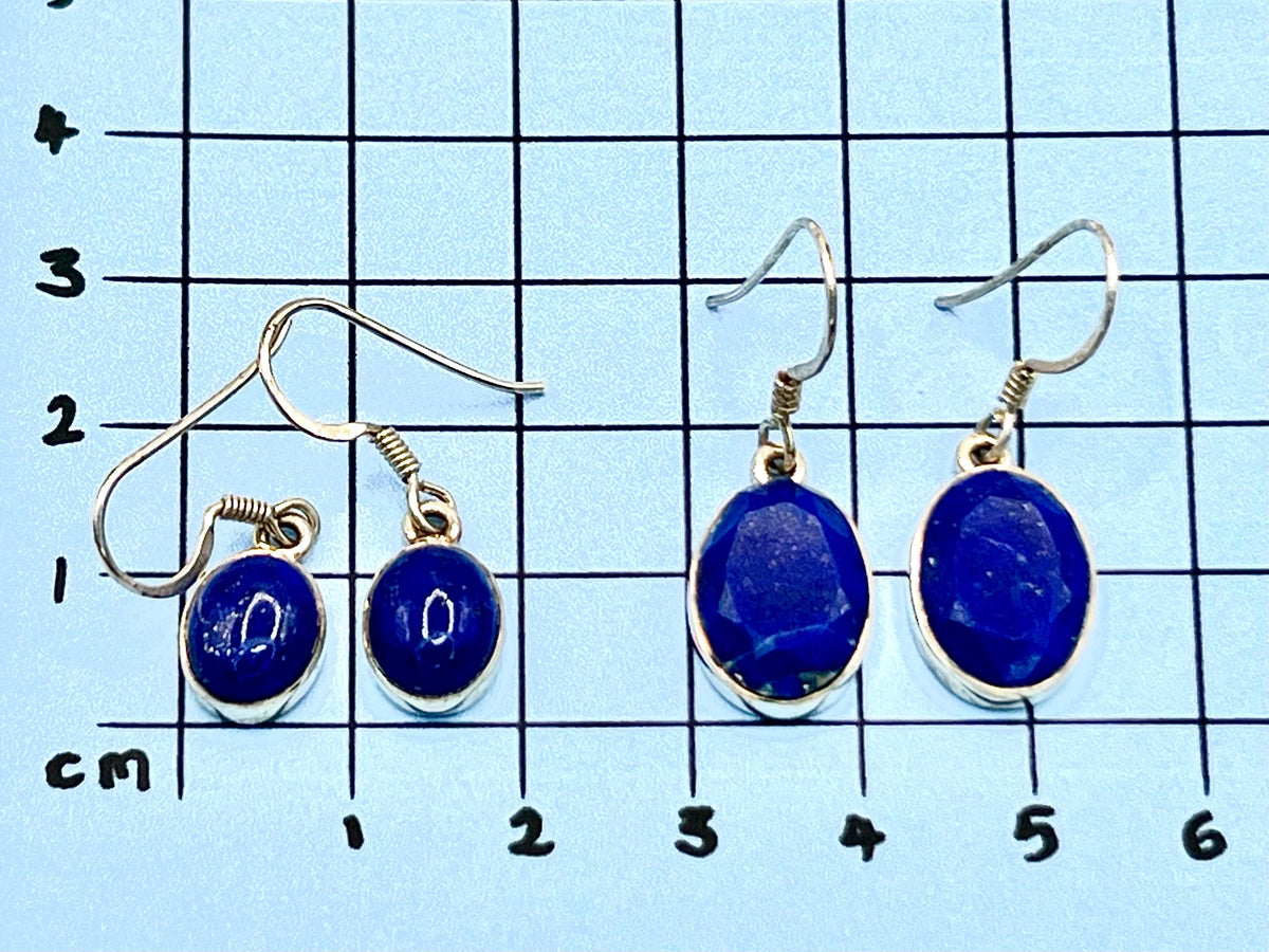 Sterling silver Lapis Lazuli dangle earrings, third eye chakra gemstone drop earrings, metaphysical shops, September Birthday gift for her