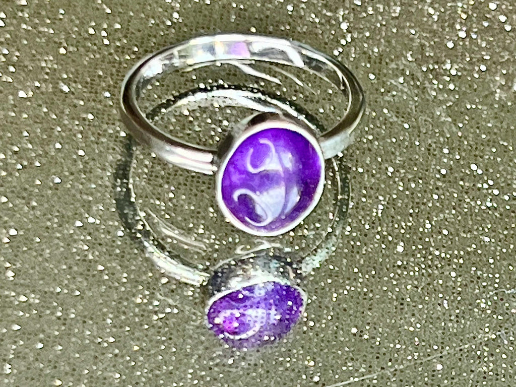 Amethyst Crystal Ring, UK Size P, 925 Sterling Silver, Healing Crystal Jewellery Gift, Purple Gemstone for anxiety, Ethically sourced stones
