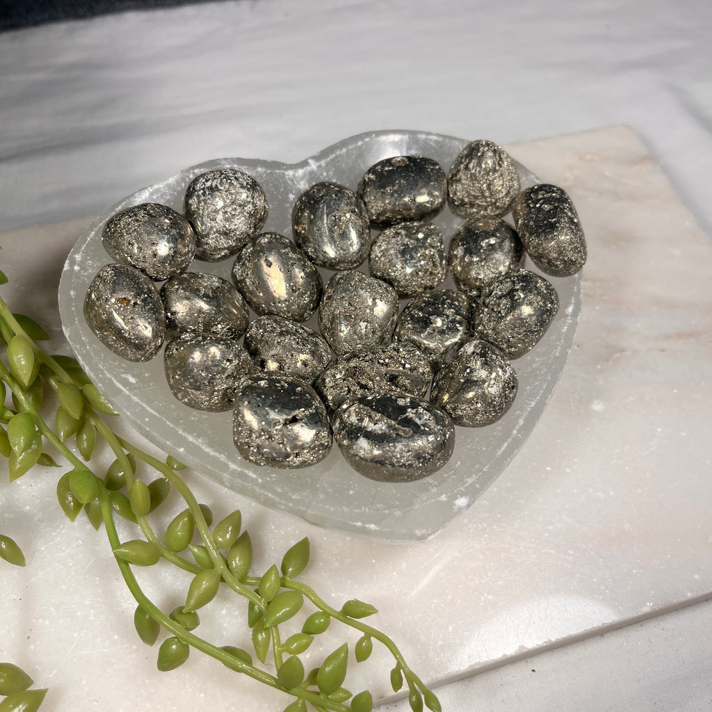 Pyrite Tumblestones, Crystals to Attract Abundance and Wealth, Fools Gold Tumbles