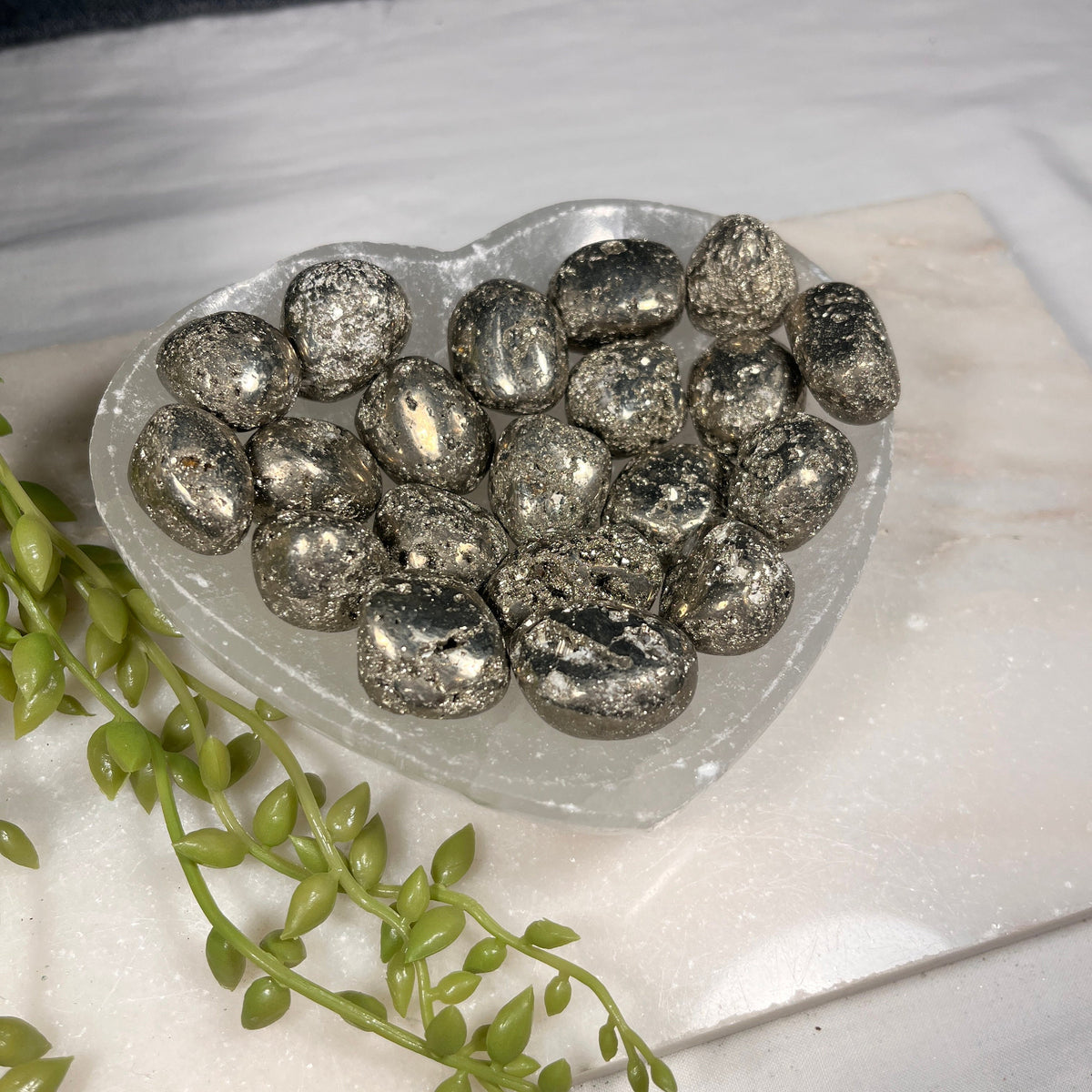 Pyrite Tumblestones, Crystals to Attract Abundance and Wealth, Fools Gold Tumbles