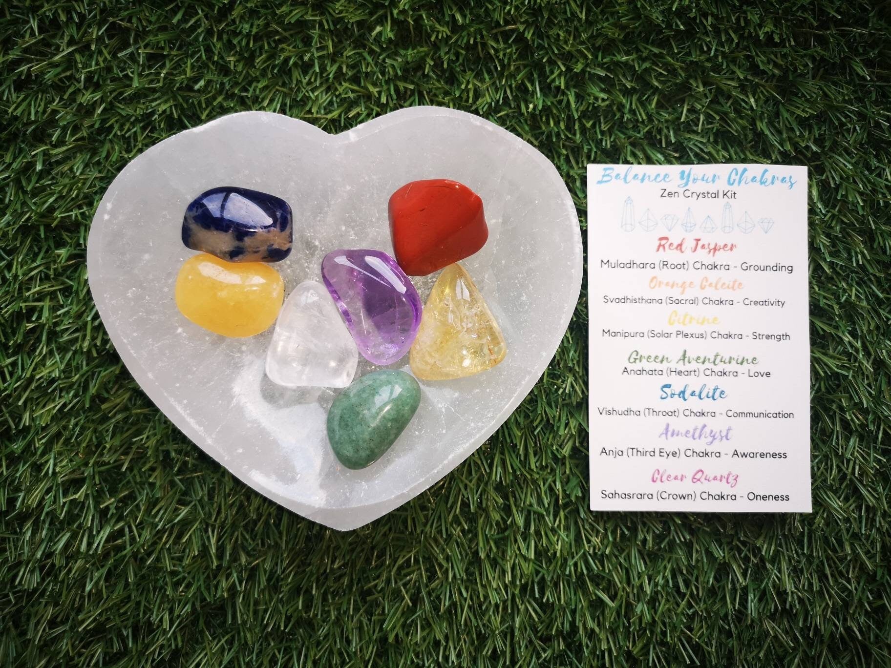 Balance Your Chakras Zen Crystal Kit, Chakra Crystal Set, UK Crystals, Ethically Sourced, Healing Crystals, Crystal Gifts, Reiki, Chakra