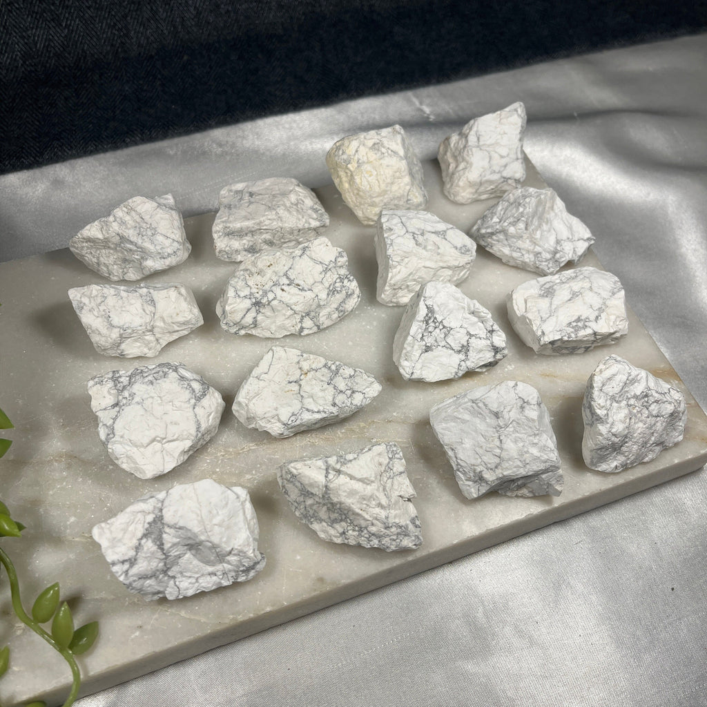 Raw Howlite crystals, Ethically Sourced UK Healing Crystals, Crown Chakra, Reiki Stones, Unique Crystal Gift, White and Grey Crystals