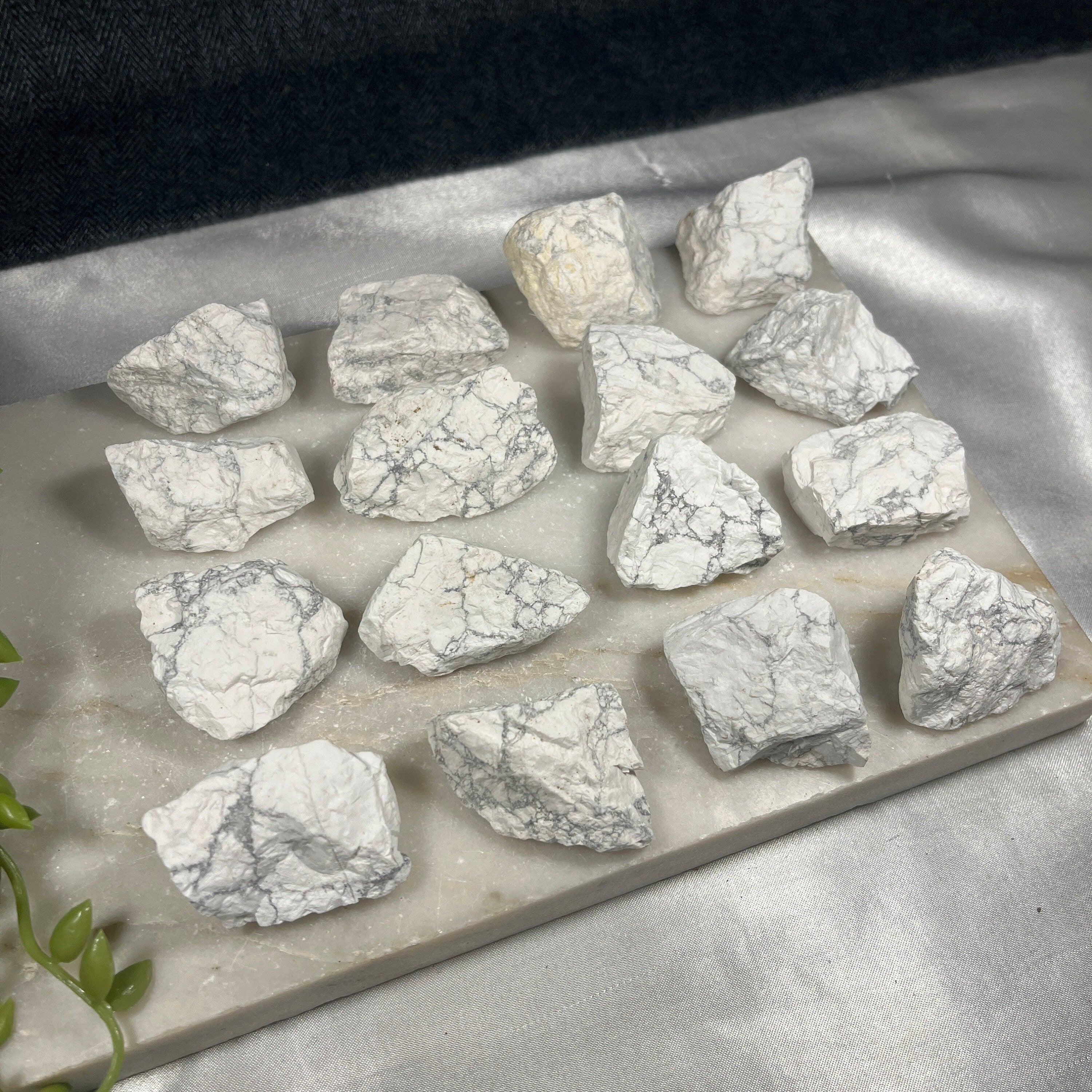 Raw Howlite crystals, Ethically Sourced UK Healing Crystals, Crown Chakra, Reiki Stones, Unique Crystal Gift, White and Grey Crystals