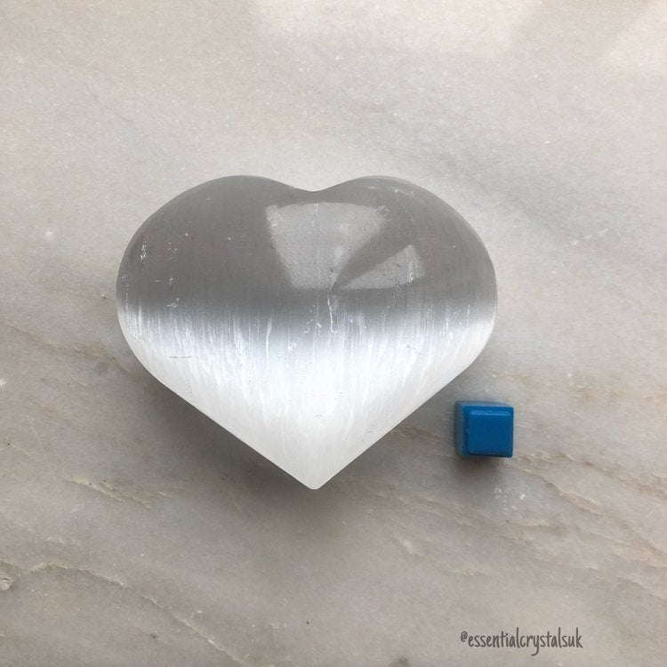 Selenite Hearts 7cm, Crystal Cleanser, Satin Spar