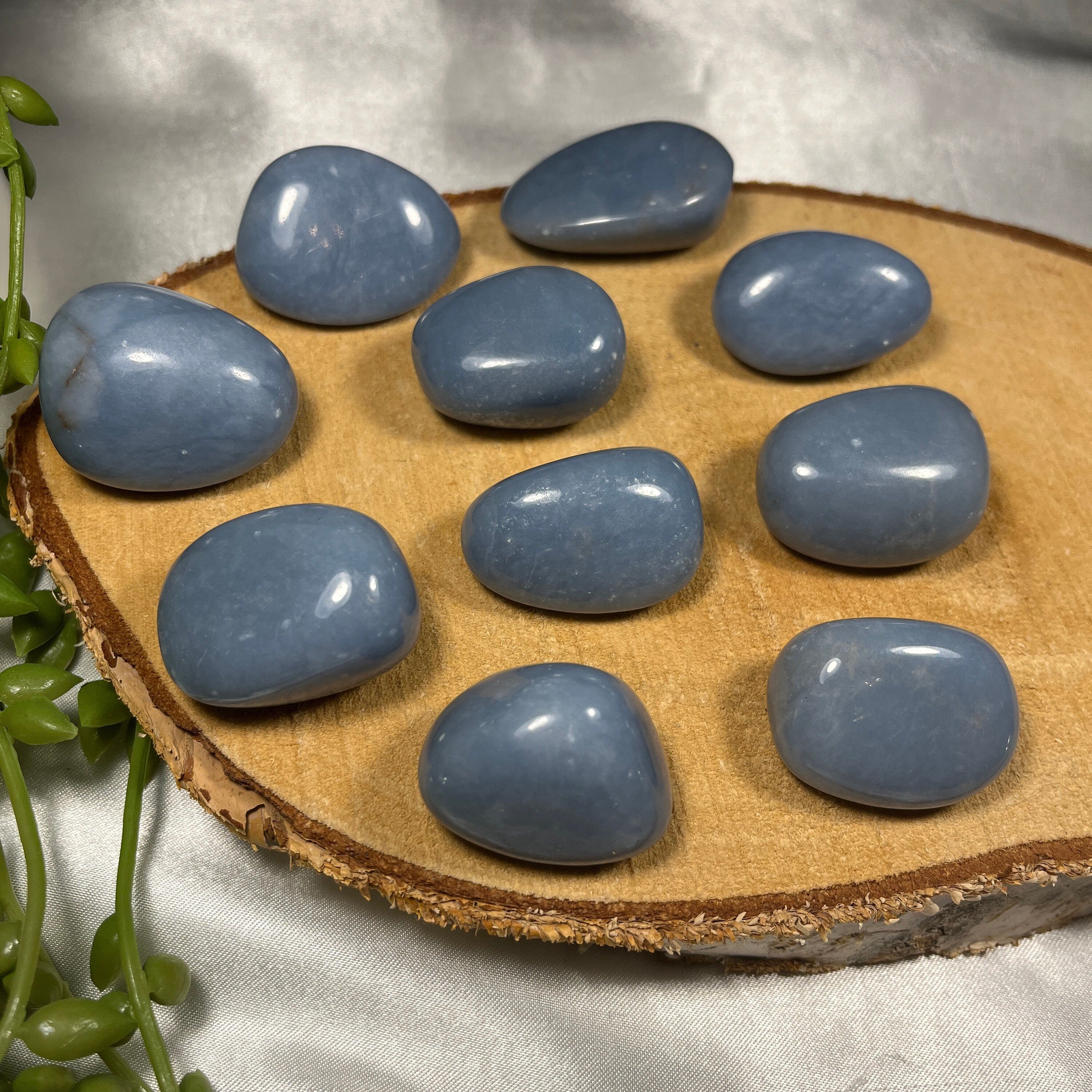 Angelite Tumblestones, Ethically Sourced UK Crystals