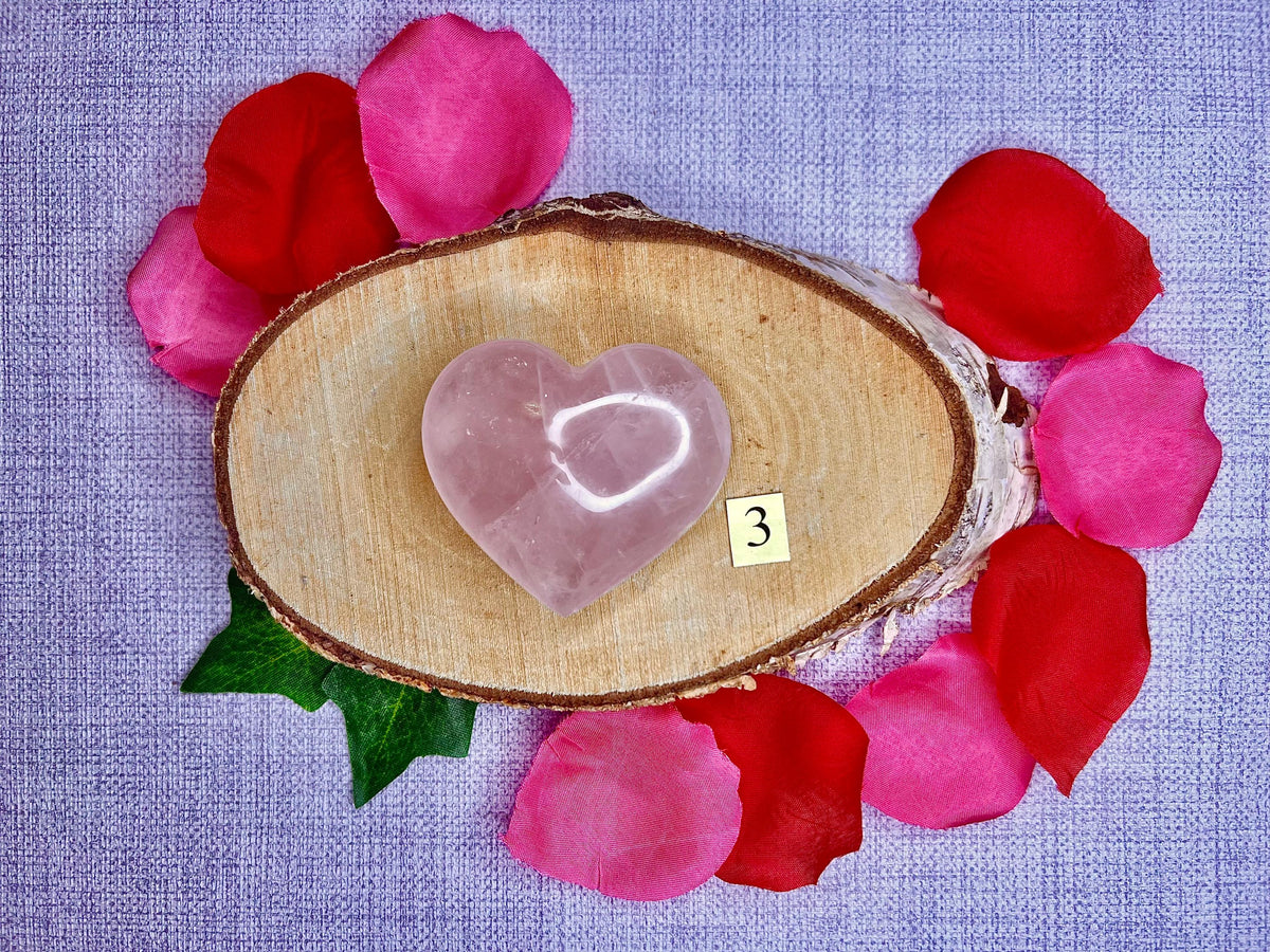 Rose Quartz Hearts, Pink Crystal Valentines Gift, Mothers Day Present, Crystal Gift for her, UK Ethically Sourced, Crystals for Love.