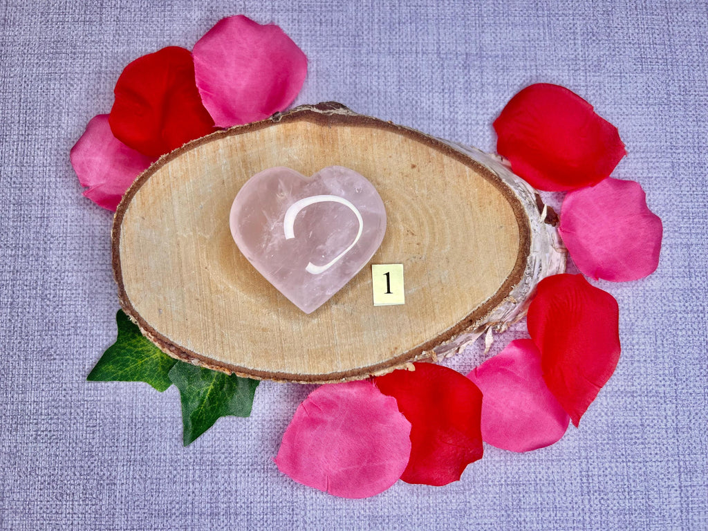 Rose Quartz Hearts, Pink Crystal Valentines Gift, Mothers Day Present, Crystal Gift for her, UK Ethically Sourced, Crystals for Love.