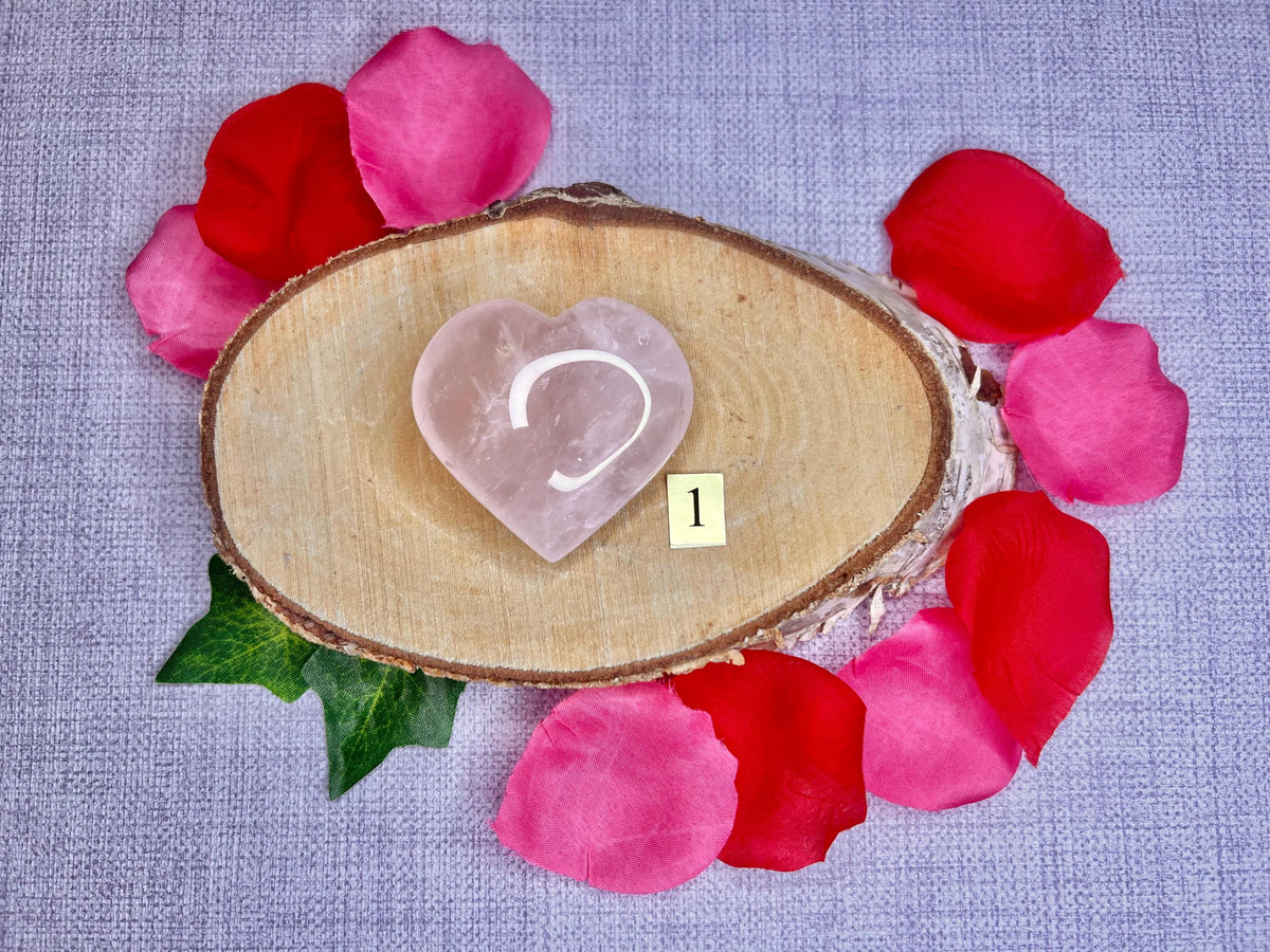 Rose Quartz Hearts, Pink Crystal Valentines Gift, Mothers Day Present, Crystal Gift for her, UK Ethically Sourced, Crystals for Love.