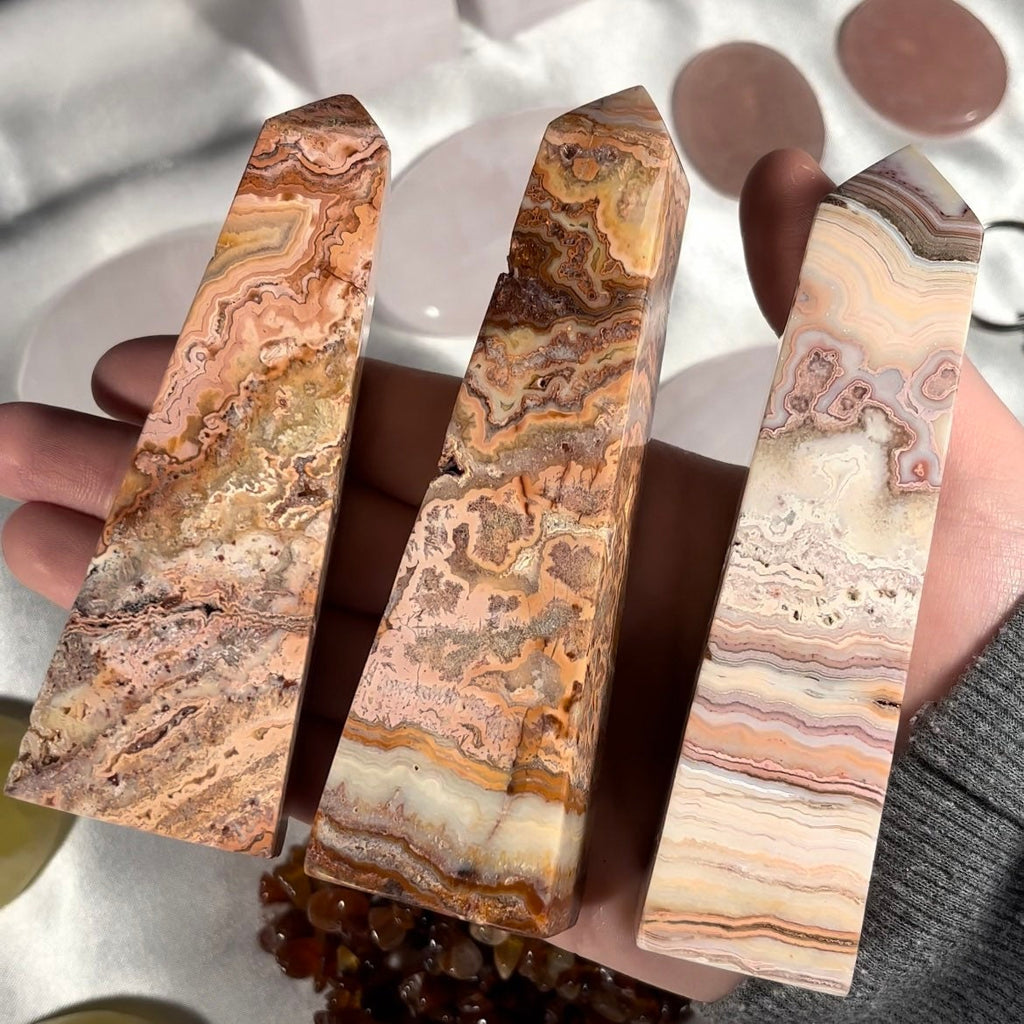 Pink Crazy Lace Agate Towers, High Quality Crystal Towers, Crystal Statement Pieces, Heart Chakra Healer, Consciously Sourced UK Crystals