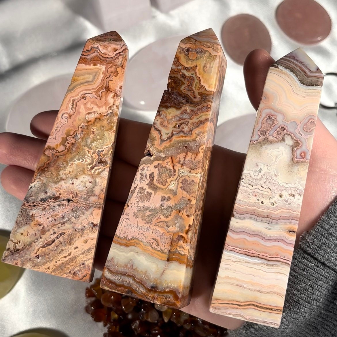 Pink Crazy Lace Agate Towers, High Quality Crystal Towers, Crystal Statement Pieces, Heart Chakra Healer, Consciously Sourced UK Crystals