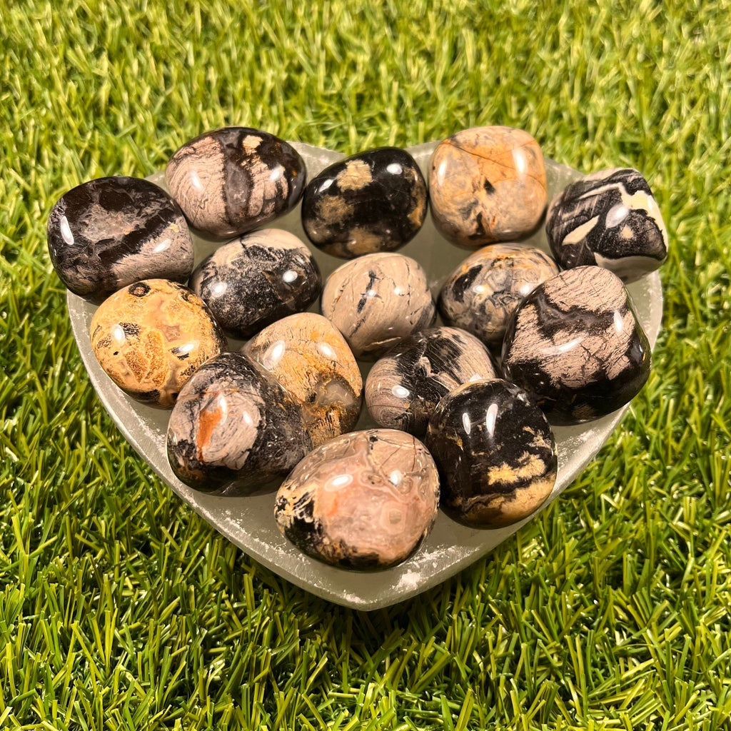 Silver Leaf Jasper Tumblestones, Consciously Sourced UK Crystals