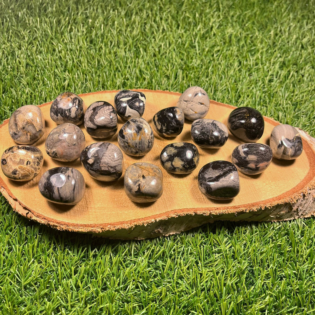 Silver Leaf Jasper Tumblestones, Consciously Sourced UK Crystals
