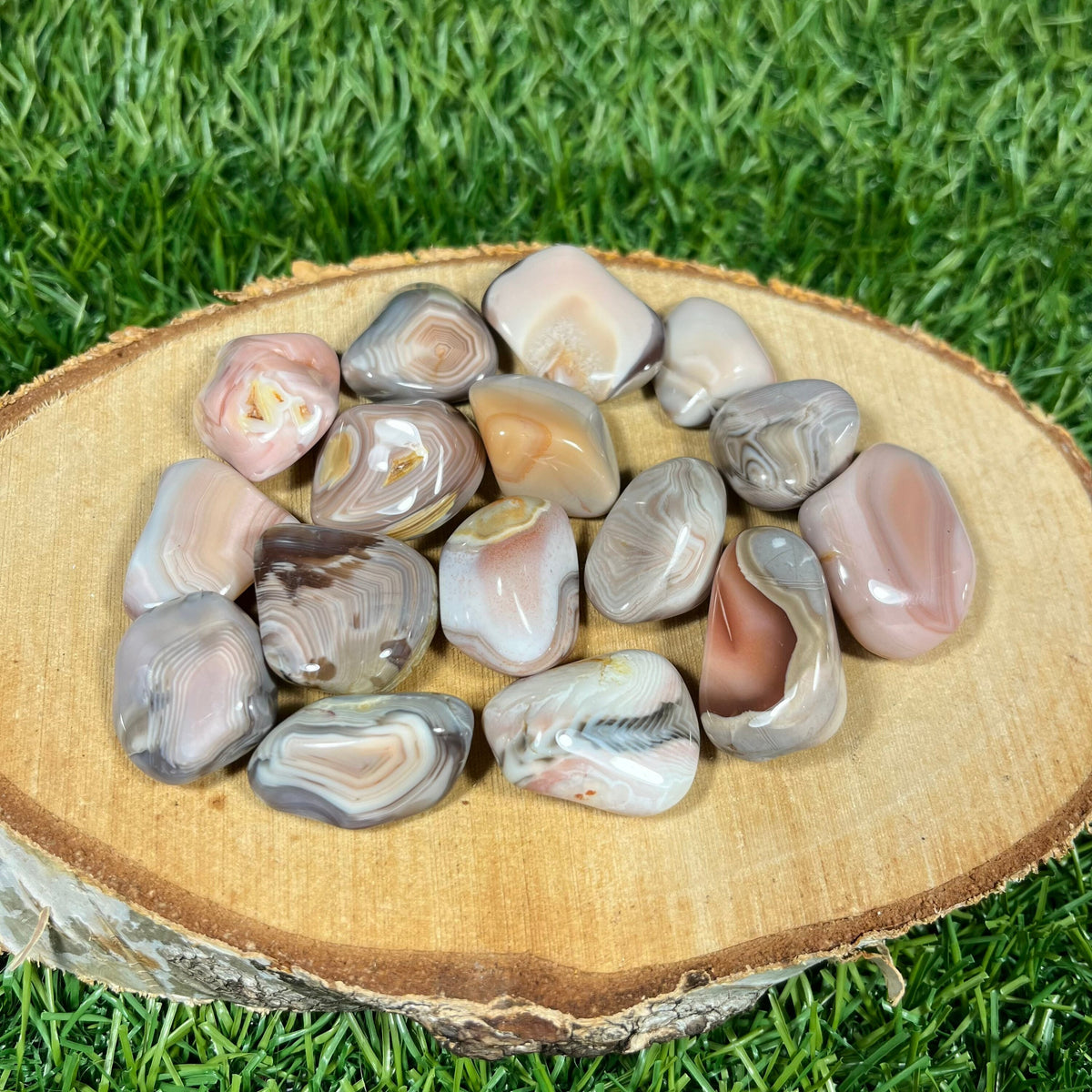Pink Botswana Agate Mini Tumblestones,  Ethically Sourced UK Crystals