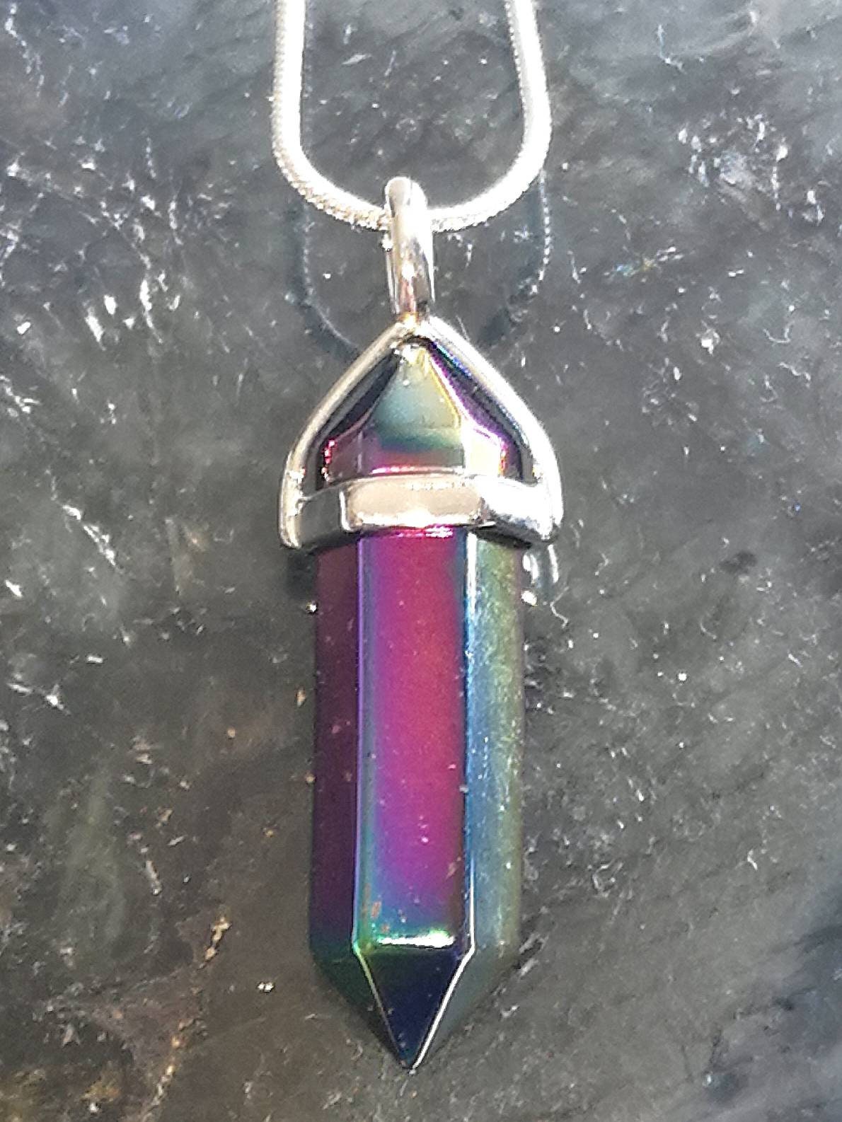 Crystal Point Necklaces,  Crystal Pendant on Silver Chain, Sterling Silver Crystal Jewellery, Ethically Sourced UK Crystal Gifts