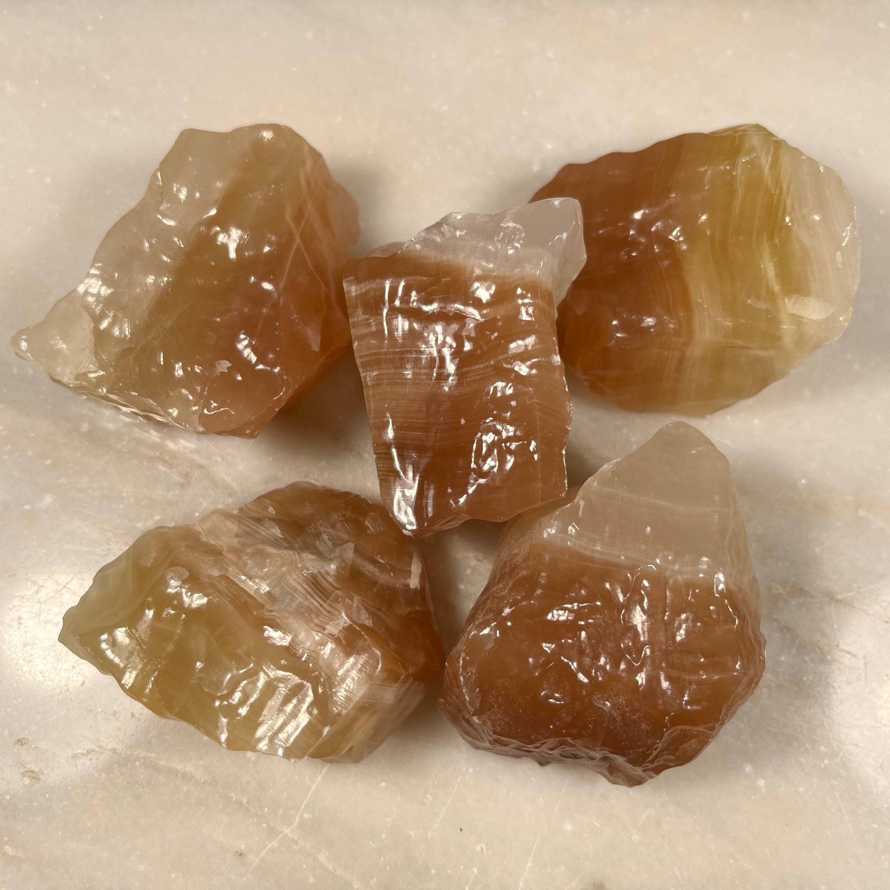 Raw Mixed Calcite Crystal Chunks, Pink, Green, Two Tone and Beige Calcite