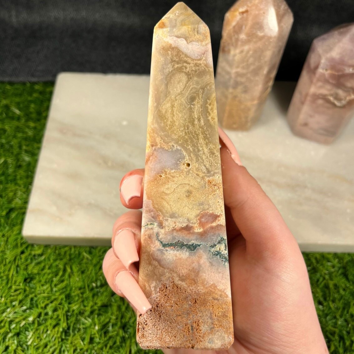Pink Amethyst Tower, Pink Amethyst Point, Pink Amethyst Obelisk, Statement Piece, Rare Crystal Geode with druzy, Christmas gift, Tower A