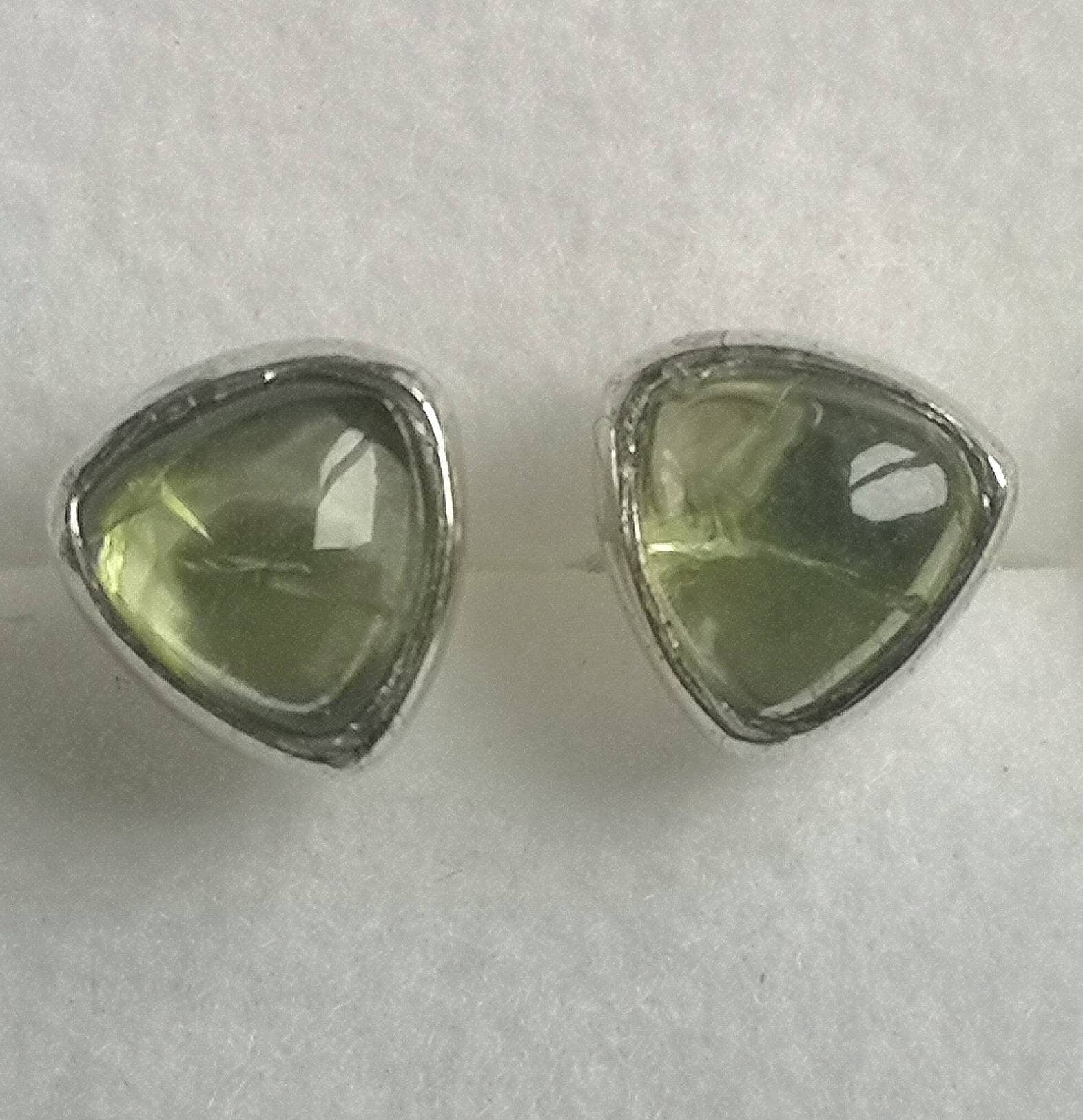 Sterling Silver Gemstone Stud Earrings, Ethically Sourced, UK Crystals, Malachite, Amethyst, Rose Quartz, Sodalite, Blue Lace Agate, Peridot