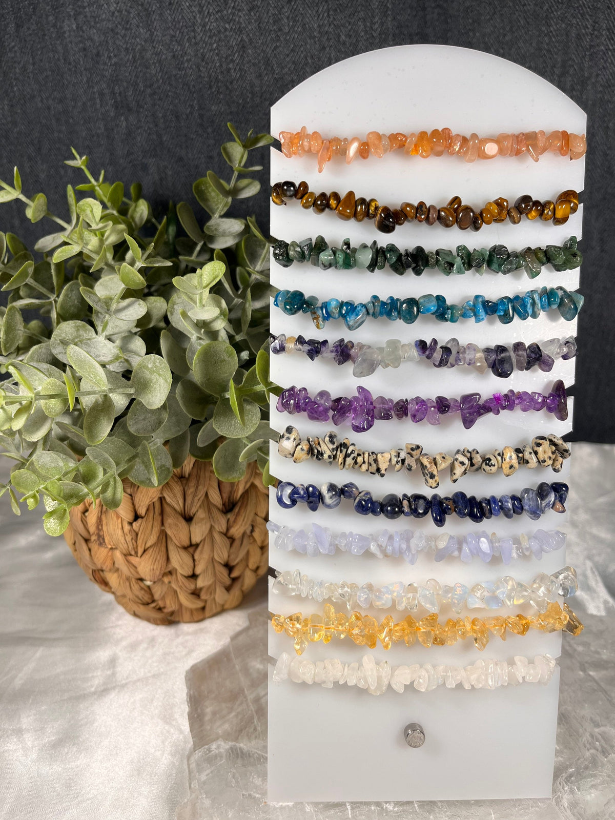 Crystal Chip Bracelets, UK Crystals, Consciously Sourced Healing Crystals, Come with Crystal Properties Card, Crystal Jewellery Gift