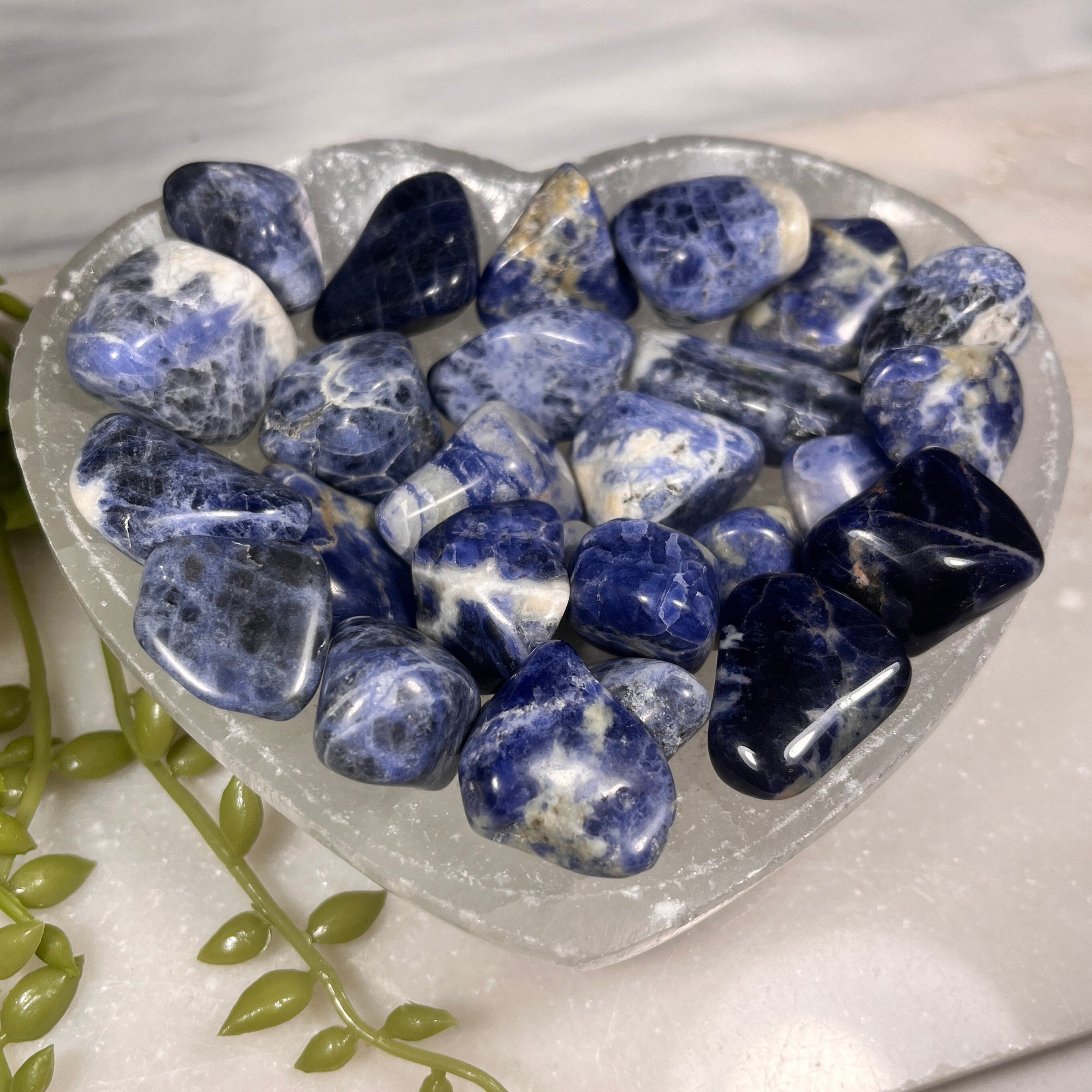 Sodalite Tumblestones, Small & Large Options, Consciously Sourced, UK Crystals, Blue Crystals for grounding, Metaphysical UK Gemstones