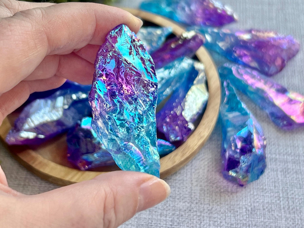 Pink & Blue Aura Quartz Crystal, Ethically Sourced Gemstone Gift