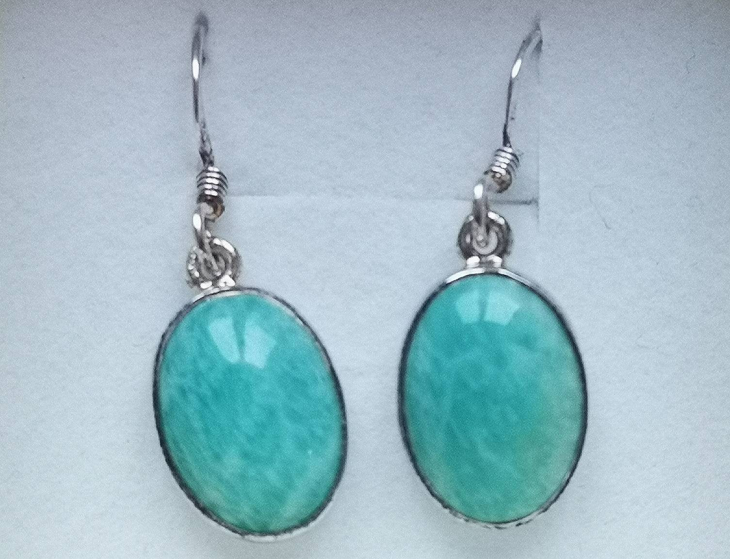 Amazonite Sterling Silver Dangle Earrings, Crystal Drop Earrings Jewellery, Throat Chakra Healer, Metaphysical shop, Virgo zodiac birthstone