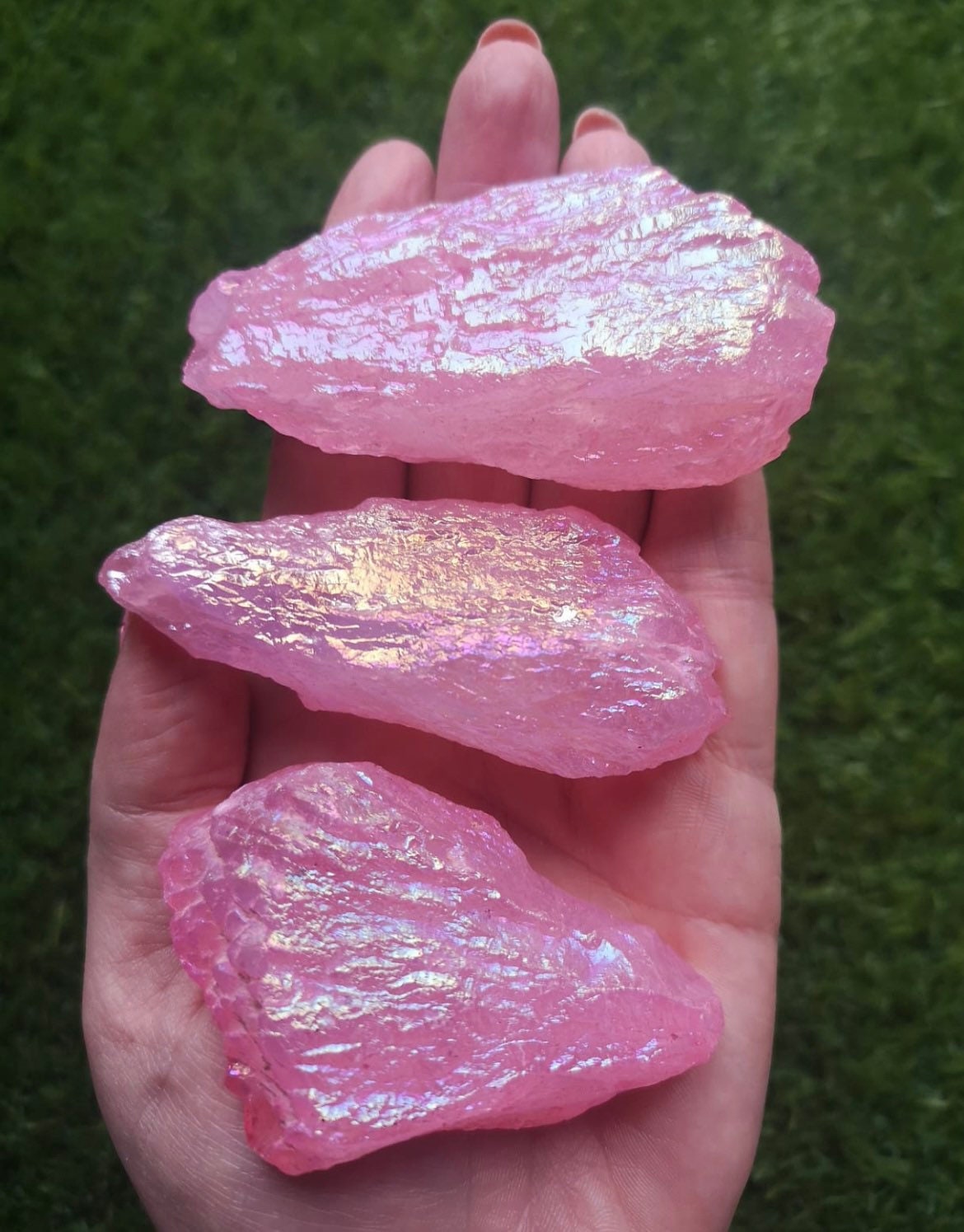 Pink Aura Quartz, Aura Coated Crystals, Consciously Sourced