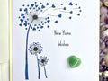 New Home Crystal Cards, Pocket Hug Dandelion Wishes keepsake, Purple Amethyst Heart Gemstones, Green Crystals for luck, House Warming Gift