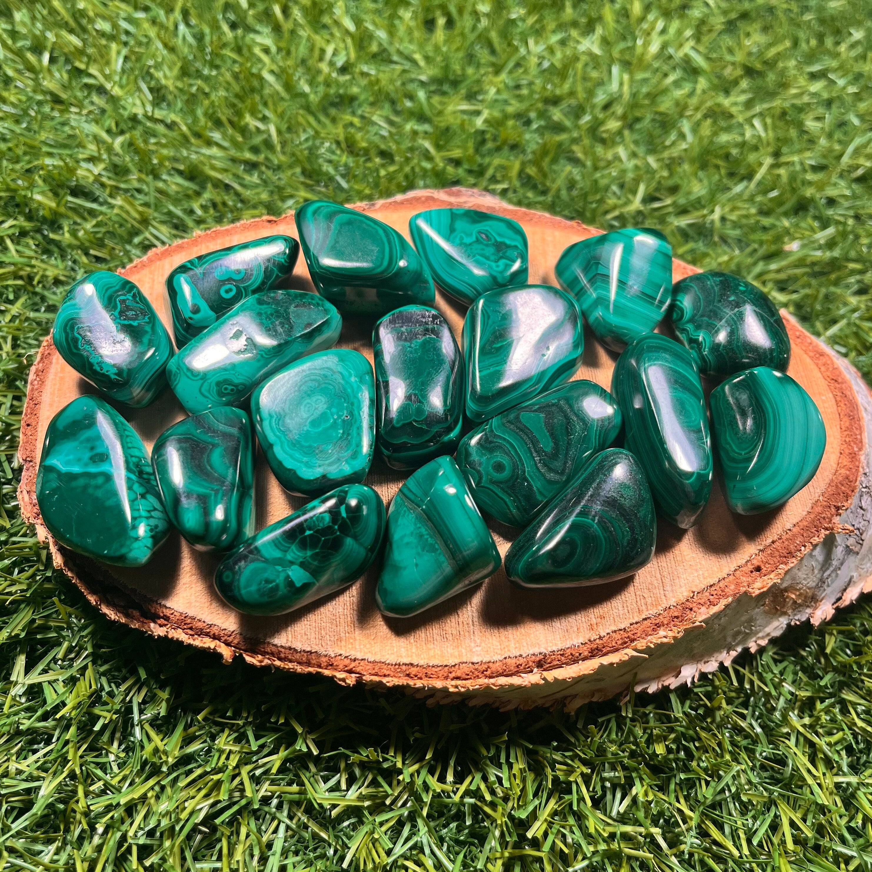 Malachite Tumblestones, Transformation Crystal, Heart Chakra Healer, Ethically Sourced UK Crystals